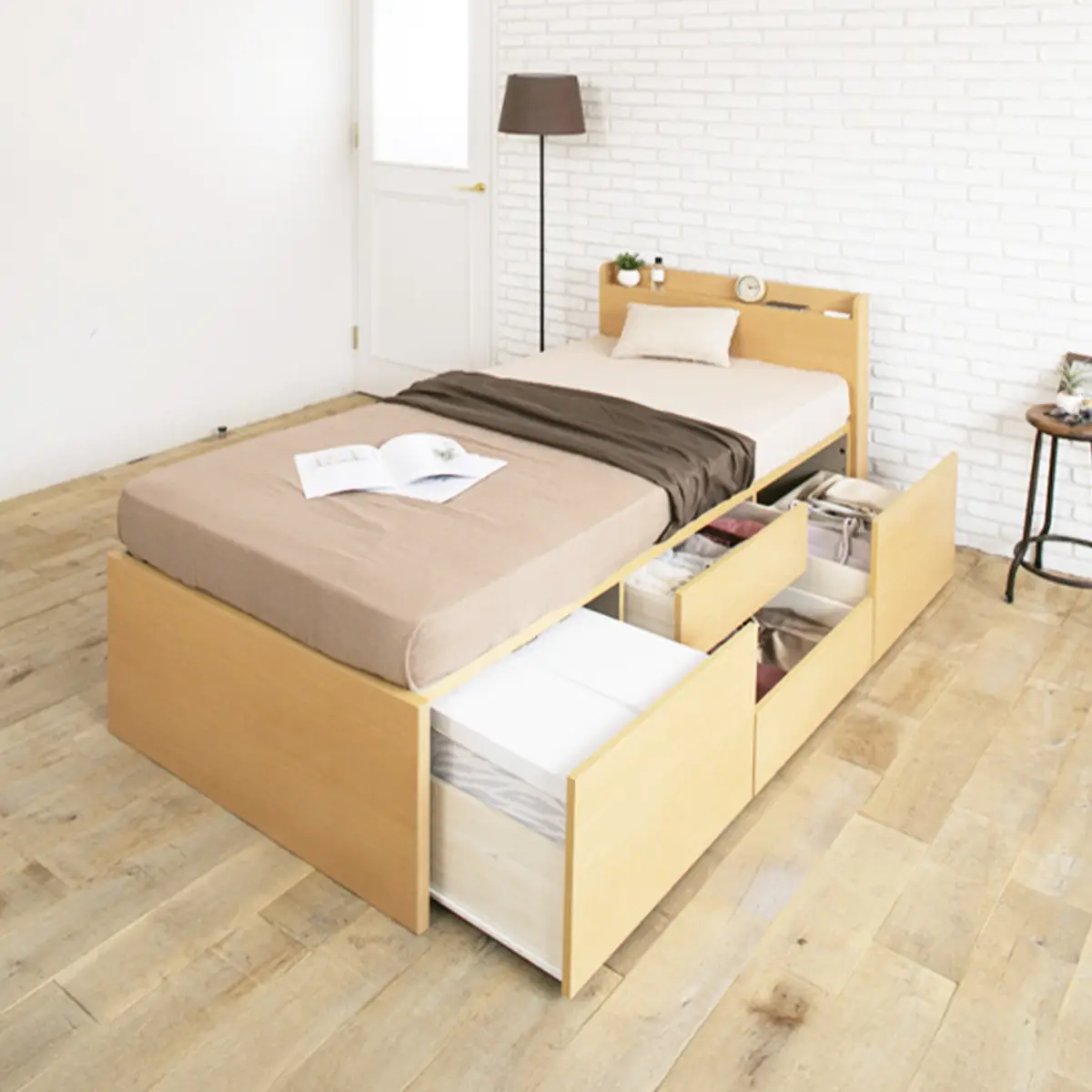 引き出し収納ベッド 画像2