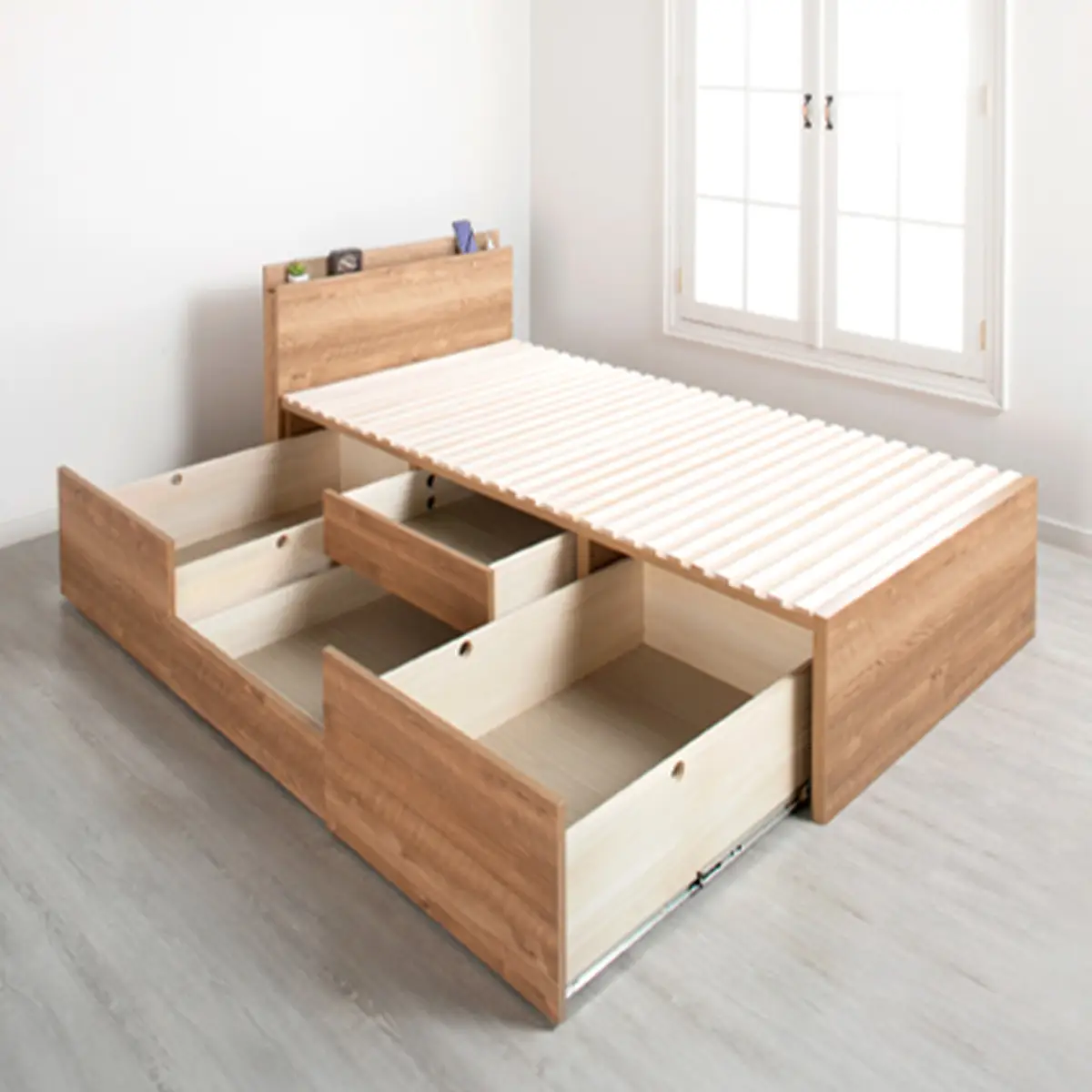 大型引き出し収納ベッド 画像1